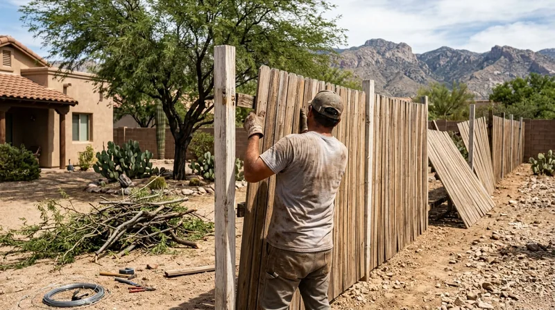 Storm Damage Fence Repair Tucson